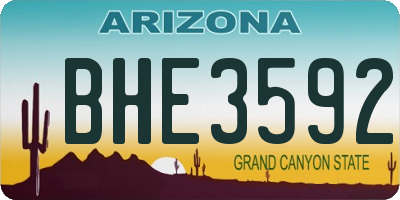 AZ license plate BHE3592