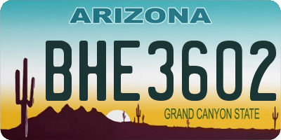 AZ license plate BHE3602