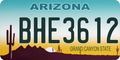 AZ license plate BHE3612