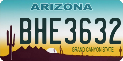 AZ license plate BHE3632