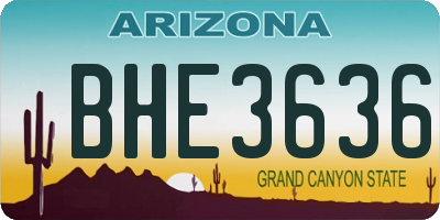 AZ license plate BHE3636