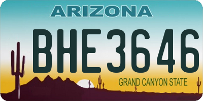 AZ license plate BHE3646