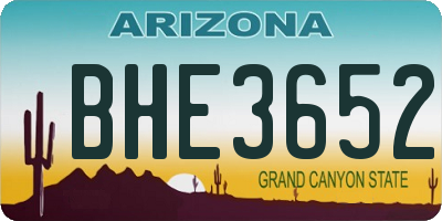 AZ license plate BHE3652