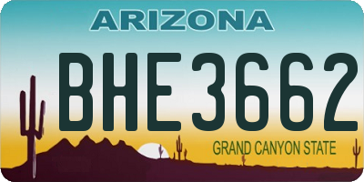 AZ license plate BHE3662