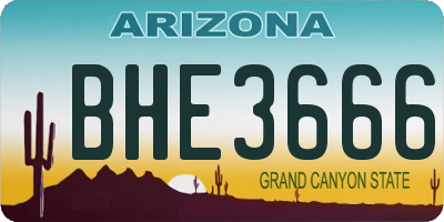 AZ license plate BHE3666