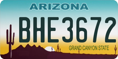 AZ license plate BHE3672