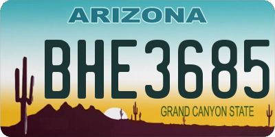 AZ license plate BHE3685