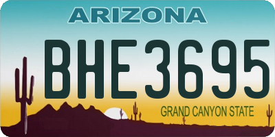 AZ license plate BHE3695
