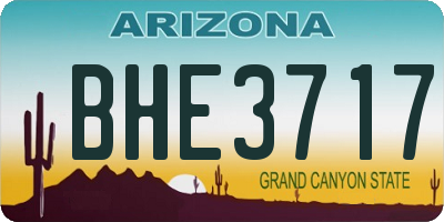 AZ license plate BHE3717