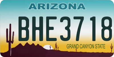 AZ license plate BHE3718