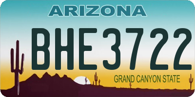 AZ license plate BHE3722