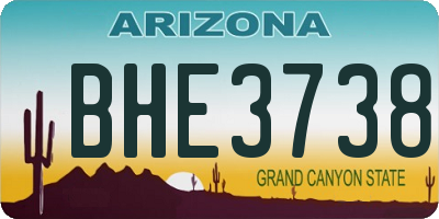 AZ license plate BHE3738