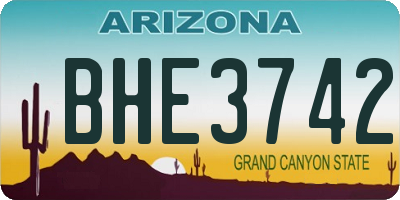 AZ license plate BHE3742