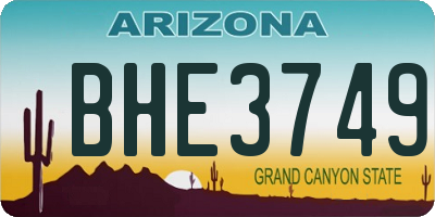 AZ license plate BHE3749
