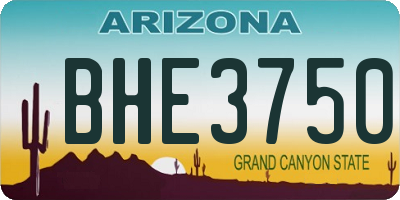 AZ license plate BHE3750
