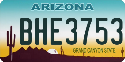 AZ license plate BHE3753