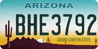 AZ license plate BHE3792