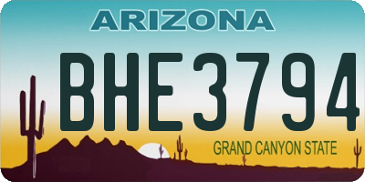 AZ license plate BHE3794