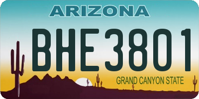 AZ license plate BHE3801
