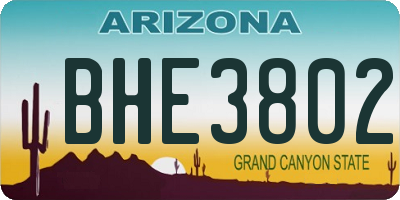 AZ license plate BHE3802