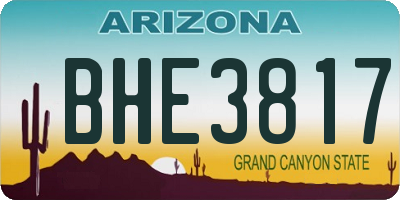 AZ license plate BHE3817