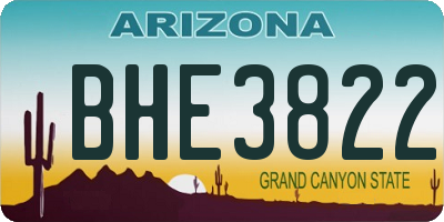 AZ license plate BHE3822