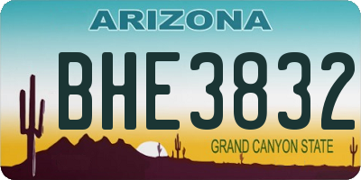 AZ license plate BHE3832