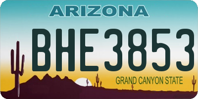 AZ license plate BHE3853