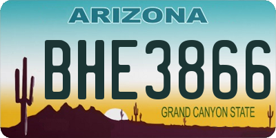 AZ license plate BHE3866