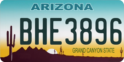 AZ license plate BHE3896