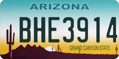 AZ license plate BHE3914
