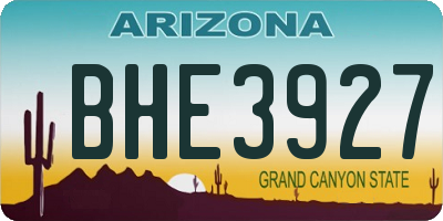 AZ license plate BHE3927