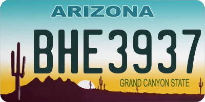 AZ license plate BHE3937