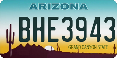 AZ license plate BHE3943