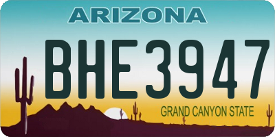 AZ license plate BHE3947