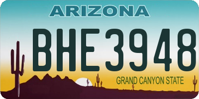 AZ license plate BHE3948