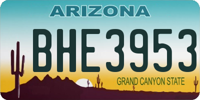AZ license plate BHE3953