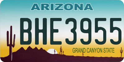 AZ license plate BHE3955