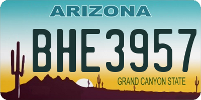 AZ license plate BHE3957