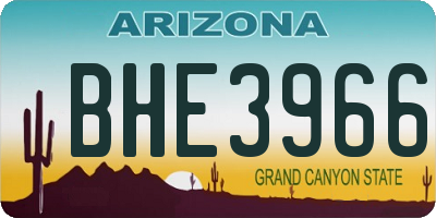 AZ license plate BHE3966