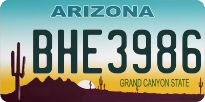 AZ license plate BHE3986