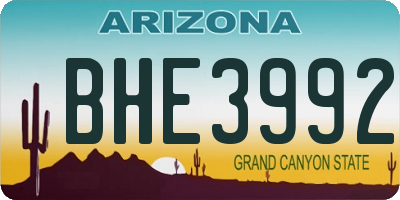 AZ license plate BHE3992