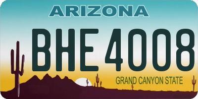 AZ license plate BHE4008
