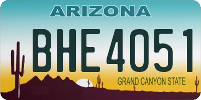 AZ license plate BHE4051