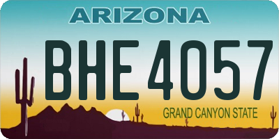 AZ license plate BHE4057