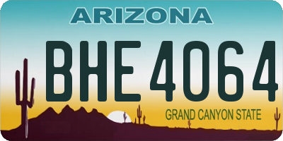 AZ license plate BHE4064
