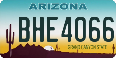 AZ license plate BHE4066