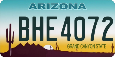 AZ license plate BHE4072