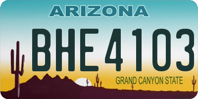 AZ license plate BHE4103
