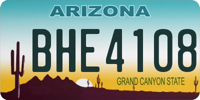 AZ license plate BHE4108